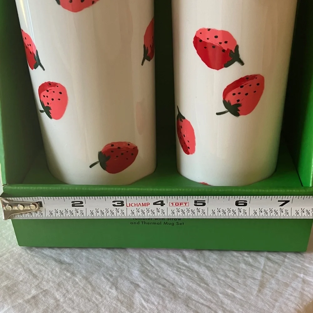Kate Spade: NIB Strawberry Print Tumbler Duo- set of 2